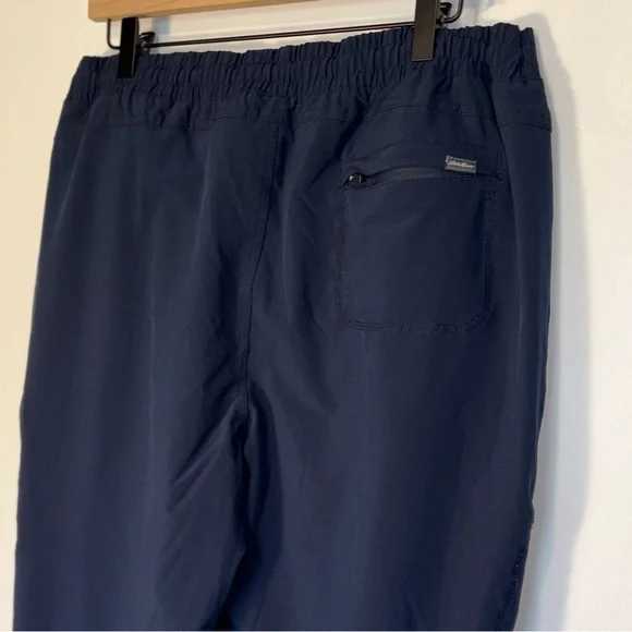 Eddie Bauer Womens Polar Fleece Lined Navy Blue Pull on Travel Pants Size 14 - Picture 4 of 9